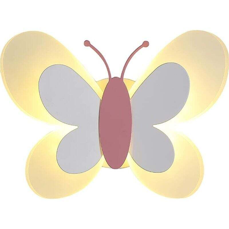 Applique Murale Interieur LED papillon mignon Applique Murale pour chambre d'enfant Decor Wall Decor, lampe de chevet, veilleuse intérieure, (Lumière