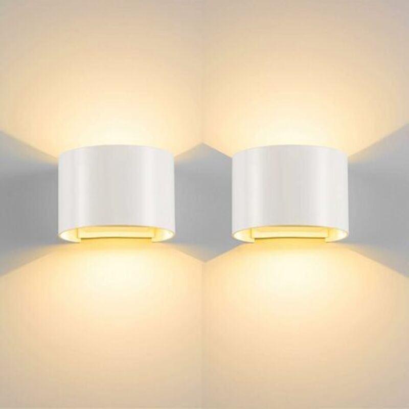 2Pcs Applique Murale Interieur led Blanc Chaud 3000K Lampe Murale Aluminium Luminaire Mural Moderne pour Chambre Salon Couloir Escalier Hôtel Hall