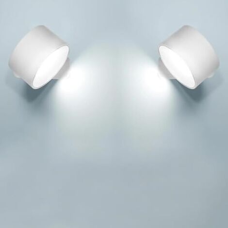 Applique Murale Interieur,2 Pack,Lampe Murale Touch LED avec Port de Charge USB Contrôle Tactile,3 Niveaux de Luminosité Rotatifs 360° Lampe de Chevet pour Chambre à Coucher(Blanc)