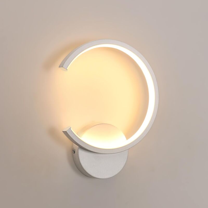 Applique Murale Intérieure 10W, Lampe Murale LED Moderne, 3000K Blanc Chaud, Ronde Luminaire Mural en Métal pour Salon, Chambre à Coucher, Couloir,