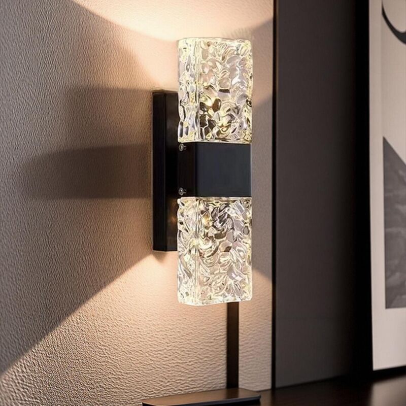 Applique Murale Intérieure Applique da Parete led Lampe Murale Style Long Noir Lumière Variable à Trois Couleurs