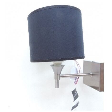 Applique murale intérieure chrome avec abat-jour tissu noir Ø 180mm lampe E14 230V (non incl) IP20 VALA TRAJECTOIRE 004643