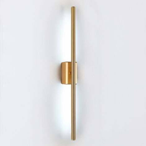 Applique Murale Intérieure, Lampe Murale LED Minimaliste Moderne 8W Appliques Dorées à Longue Bande Simple, Lumière Blanche 6000K, Convient pour Chambre, Salon, Allée