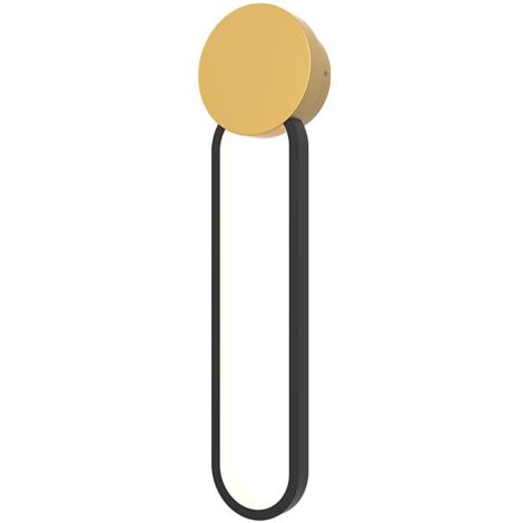 Applique Murale Intérieure LED 13W Variable Noir Mat et Doré Zambelis - Blanc chaud - 3000K