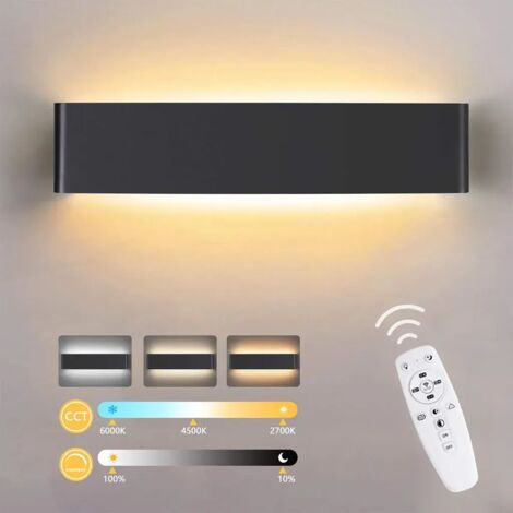 Applique murale intérieure LED 24 W, à intensité variable, avec télécommande, 2700 K - 6500 K