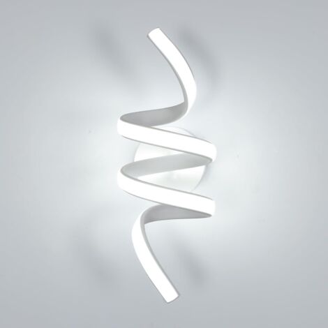 Applique Murale Intérieure LED, 24W Lampe Murale LED Creative Incurvée Design, Éclairage Luminaire Mural Moderne pour Salon Chambre Couloir Escalier, 6500K Lumière Blanche Froide