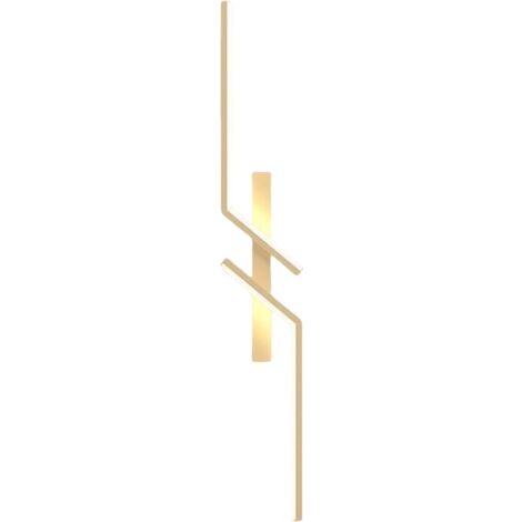 Applique Murale Intérieure LED, 80 cm 12W Lampe Murale Moderne en Acrylique à Lumière Chaude 3000K,  Or