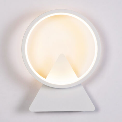 Applique Murale Intérieure LED, 8W Lampe Murale Ronde Moderne, 3000K Blanc Chaud, Luminaire Mural Minimaliste pour Salon Chambre Couloir - Blanc