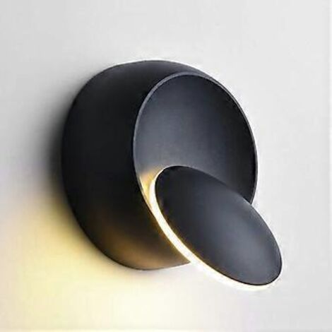 Applique murale intérieure LED blanc chaud 5W, style moderne, design créatif Eclipse 2 en 1, en fer.