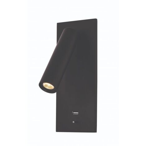 Applique Murale Intérieure LED Encastrable 3W Noir Mat ZAMBELIS H65 - 24 ° - Blanc chaud - 3000K