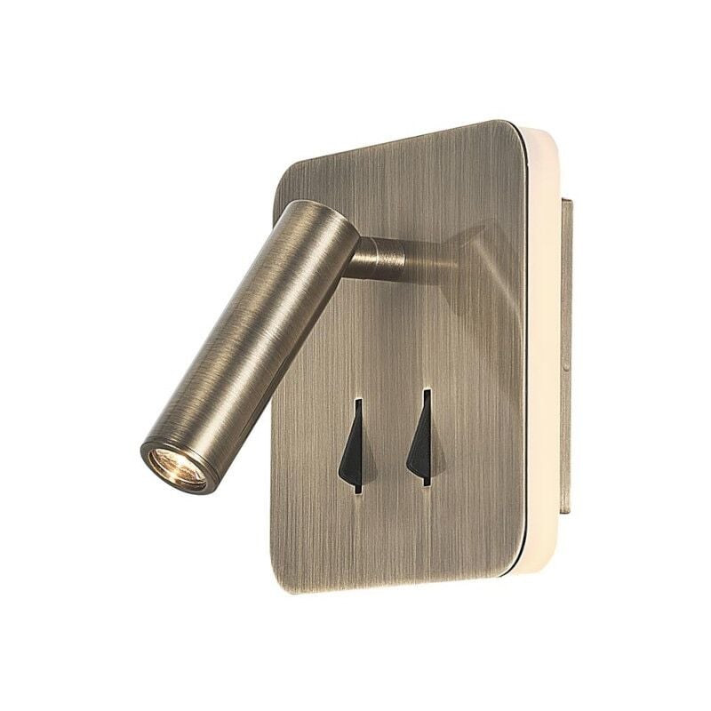 Applique murale intérieure liseuse Led carrée laiton antique Mantra Cayman