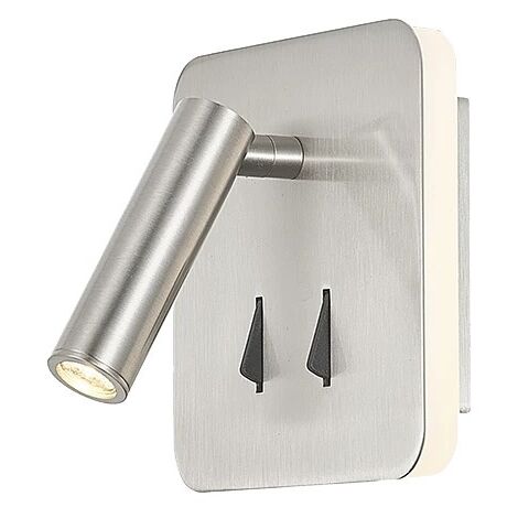 Applique murale intérieure liseuse Led carrée nickel mat - Mantra - Cayman