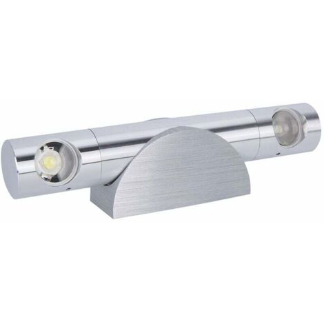 Applique murale intérieure moderne 2 LED 6W, orientable à 360°, en aluminium, pour chambre, salon, bureau, escalier (blanc chaud)