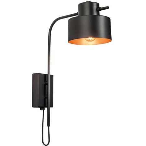 Applique Murale Intérieure Pour Ampoule LED E14 Noir Sablé ZAMBELIS 18135 FS
