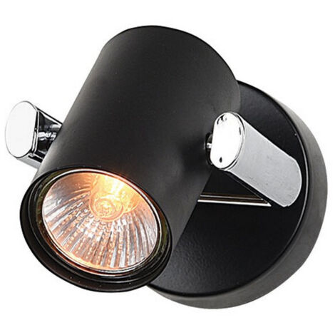 Applique Murale Intérieure ZAMBELIS D80 Pour Ampoule LED GU10 Noir Mat FS