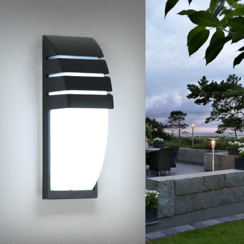 Applique murale intérieure/extérieure, lampe murale led noire 12 w 6000 k blanc froid, lampe murale extérieure étanche IP65 pour jardin, jardin,