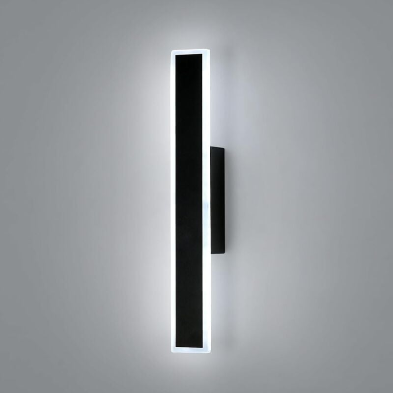 Applique Murale led Intérieur 12W, Design Rectangulaire Moderne 3 Températures de Couleur (3000K/4500K/6500K), Noir 31CM x 4CM pour Chambre Salon