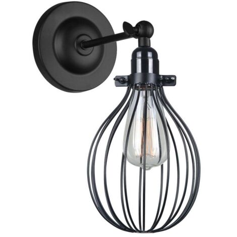 Applique murale Italux Lesto noire E27 industrielle