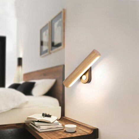 Applique murale japonaise créative LED chambre lampe de chevet nordique rotatif moderne en bois massif étude salon TV fond applique murale pour la maison, villa, bar, restaurants