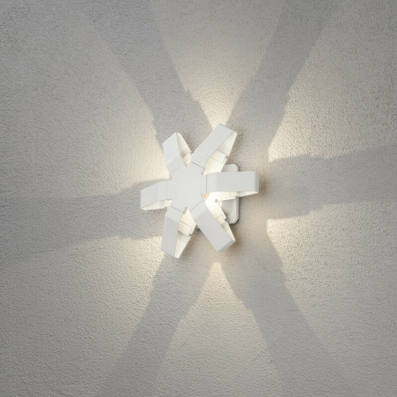 Pescara Applique d'extérieur moderne, étoile blanche, led haute puissance 3W, IP54 - Konstsmide