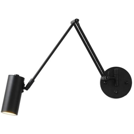 Applique murale, lampe de chevet télescopique à bras basculant, lampe de lecture simple et luxueuse pour bureau, applique murale pivotante et pliable à long bras, éclairage intérieur