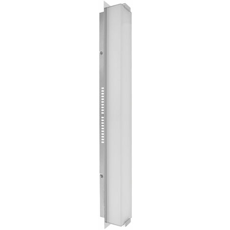 Applique murale Lampe de couloir Lampe d'escalier LED Applique murale chrome verre satiné, 22,5W 1760lm blanc chaud, LxH 10x 81 cm, Globo 67060W4