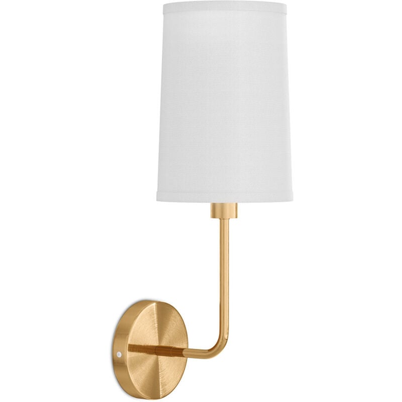 Privatefloor - Applique Murale - Lampe Doré avec Abat-Jour en Tissu - Miu Doré