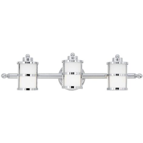 Applique murale lampe miroir lampe salle de bain 3 flammes verre chromé LED L 66cm