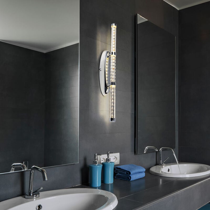 Applique murale lampe miroir lumière chambre lampe salon, chrome brut clair, 1x led 10W 700Lm 3200K, HxL 50x7 cm