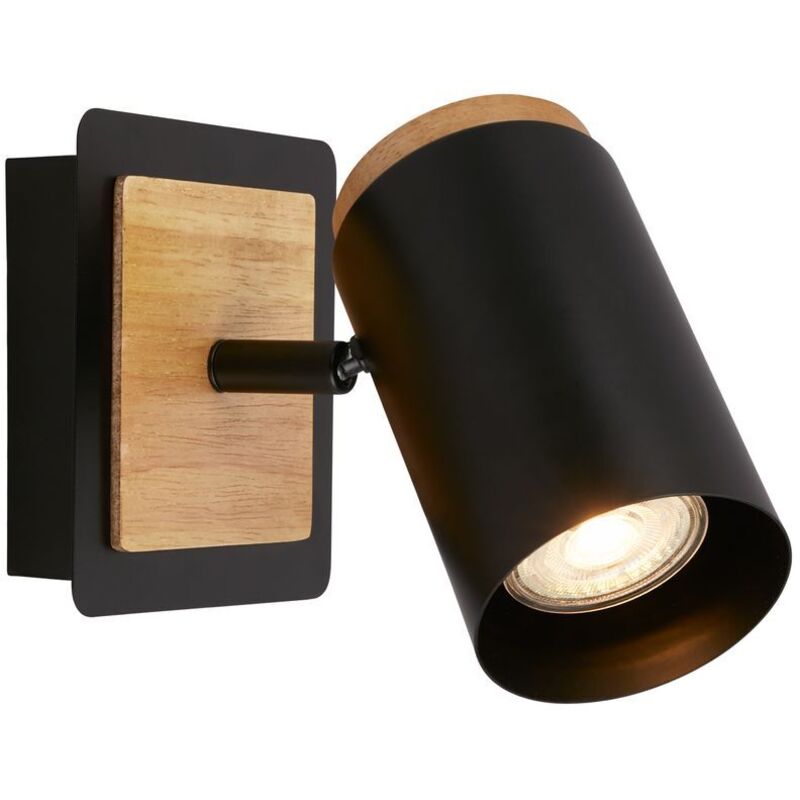 Briloner DUTA Applique murale intérieure, Orientable, Douille GU10, Noir-Bois, 12 x 14,5 cm Briloner DUTA Applique murale intérieure, Orientable, Douille GU10, Noir-Bois, 12 x 14,5 cm
