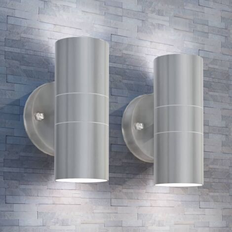 Applique murale, Lampe Murale moderne, Luminaire Applique LED d'extérieur 2 pcs Acier inoxydable haut bas LKOWF34888