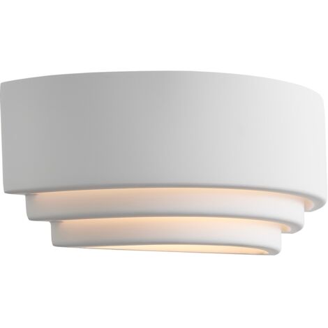 Applique murale LANCIO Oblong Plâtre Blanc, H.12.7 - IP20 - E14 /Nordlux Intérieur