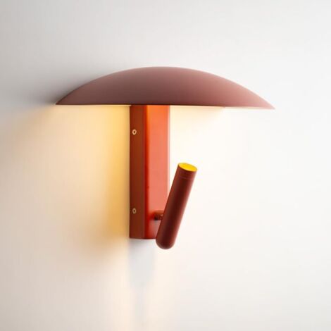 Applique murale lecture LED 3W 2700K orientable rouge terracotta – moderne minimaliste chambre tête de lit couloir intérieur lumière chaude douce pour lecture et ambiance