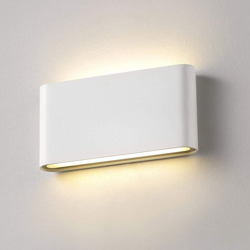 Applique murale led 12 w étanche IP65 appliques modernes en aluminium appliques extérieures Design haut et bas Foyer Washlight 1320LM (blanc chaud)