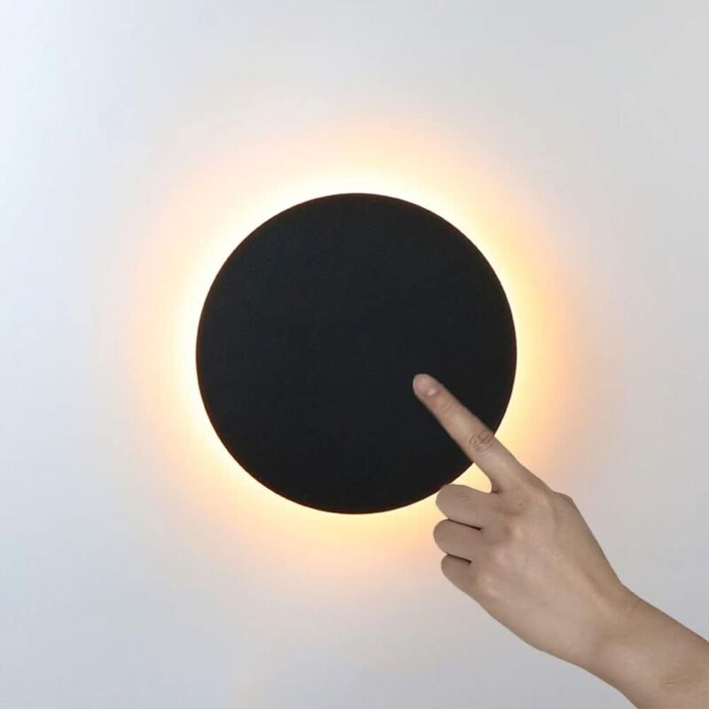 Applique murale led 12 w tactile 3 températures noir lecture chevet
