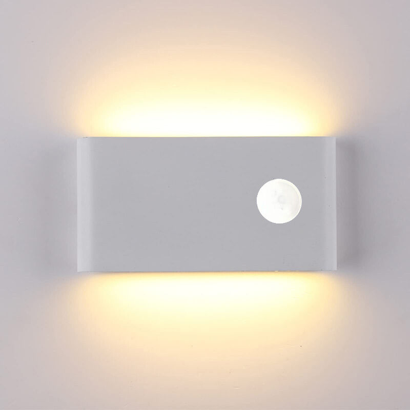 Applique murale LED 12W avec détecteur de mouvement, applique extérieure étanche IP65, convient à une utilisation intérieure et extérieure, blanc