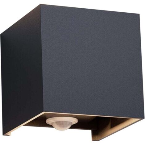Applique Murale LED 12W Intérieur Extérieur Détecteur Mouvement Blanc Chaud 3000K IP65 Étanche Angle Réglable Moderne Noir