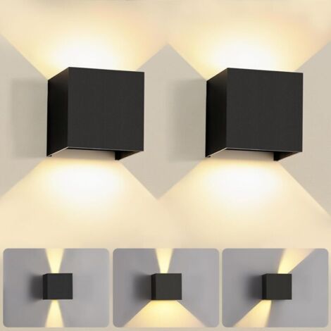 Applique Murale LED 12W Orientable – Blanc Chaud 3000K – IP65 Étanche – Intérieur/Extérieur – Pour Salon, Chambre, Terrasse(2PCS)