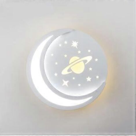 Applique murale LED 14 W, blanche, design, blanc froid 6000 K + blanc chaud 3000 K, idéale pour chambre d'enfant ou escalier.
