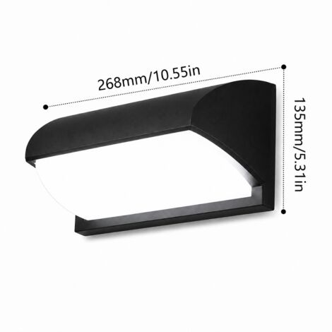 Applique murale LED 16W blanc froid, IP65 étanche, lampe moderne pour pièces humides pour cave, garage, terrasse et entrée