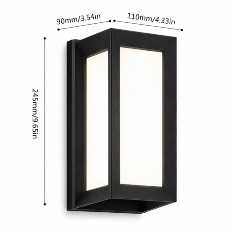 Applique murale LED 16W extérieure blanc froid, IP65 étanche, applique murale moderne extérieure Up et Down pour jardin, terrasse, balcon et façade