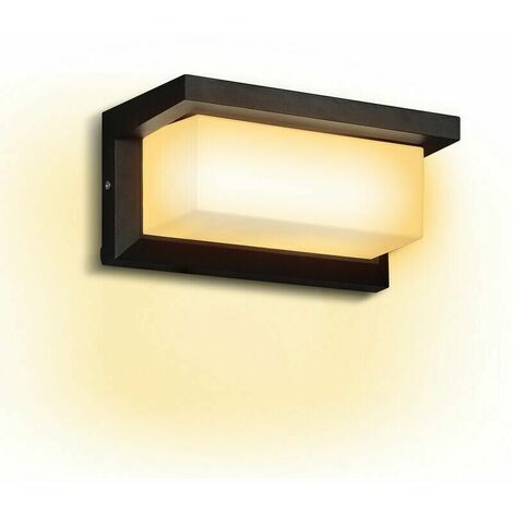Applique Murale LED 18W Capteur LED IP65 Eclairage Extérieur avec Détecteur de Mouvement Patio Jardin Blanc Chaud-Noir