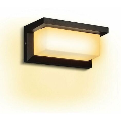 Applique Murale LED 18W capteur LED IP65 éclairage extérieur avec détecteur de mouvement patios jardins blanc chaud - noir