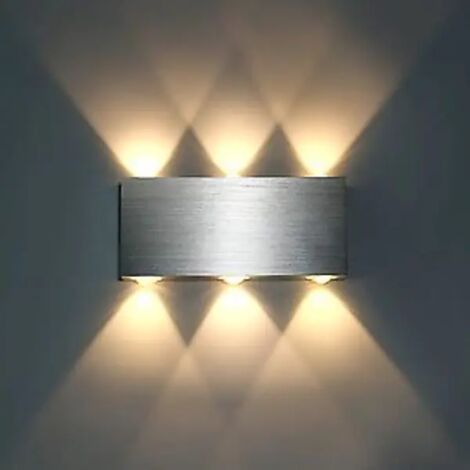 Applique murale LED 18W d'intérieur, style carré moderne, en aluminium, avec éclairage indirect (haut/bas), idéale pour chambre, bureau, table de chevet ou couloir.