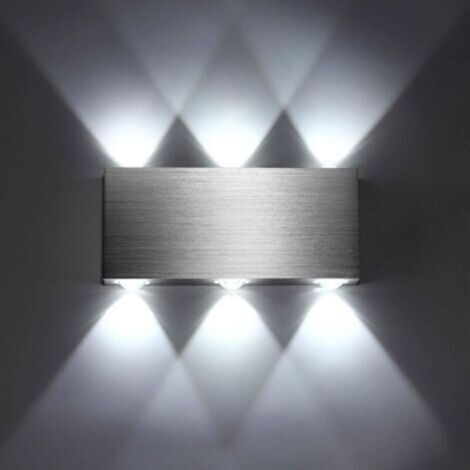 Applique Murale LED 18W Intérieur Lampe Murale Moderne Carré Up Down en Aluminium Eclairage Décoration Lumière pour Chambre a Coucher Bureau Lit Couloir Salon Htel Bar Blanc Froid [Classe énergétique