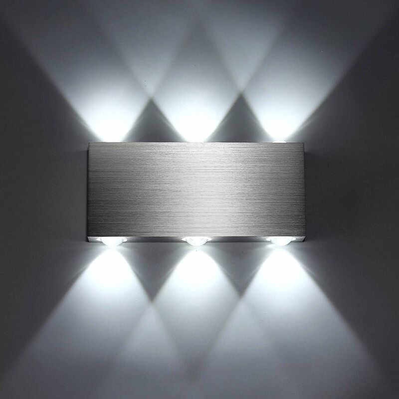 Applique Murale LED 18W Intérieur Lampe Murale Moderne Carré Up Down en Aluminium Eclairage Décoration Lumière pour Chambre a Coucher Bureau Lit