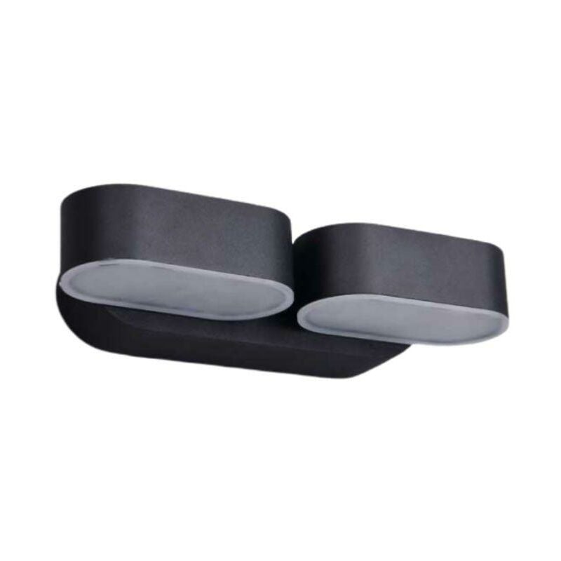 Applique murale led 2x6W IP54 Orientable - Blanc Neutre / Noir Silumen