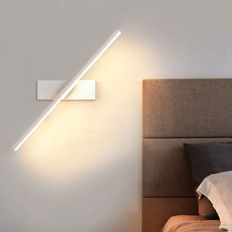 Applique murale LED 30 cm, applique de salle de bain, éclairage de miroir, lampe de chevet à angle réglable, lumière blanche 3000 K, blanc