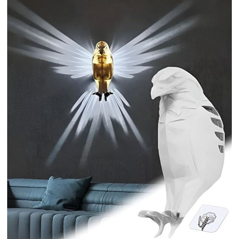 Applique Murale LED 3D - EVOZEN - Aquila - Luce Calda - Resina - Design Contemporaneo