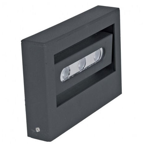 AREV Applique murale LED 3W anthracite 185x135x37mm orientable 3000K 300lm 230V exterieure IP44 TERO ARLUX